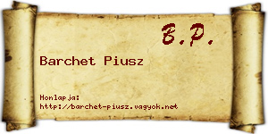Barchet Piusz névjegykártya